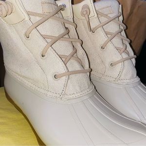 Women’s Sperry Syren Gulf Duck Boot Size 9.5 Sparkle Angora Ivory